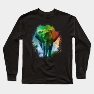 Colorful Elephant Art Long Sleeve T-Shirt